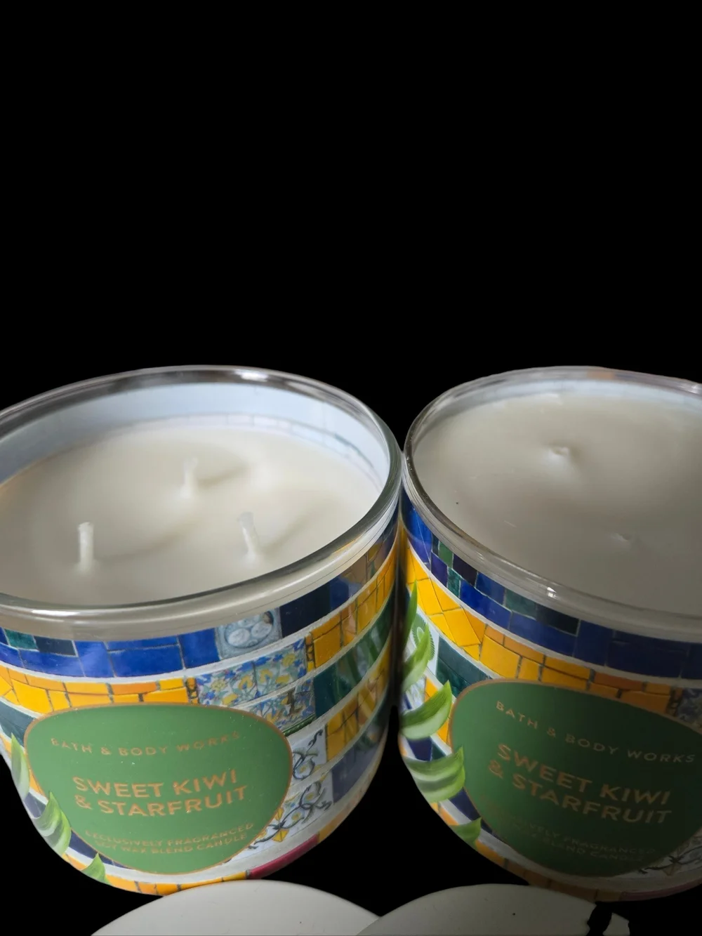 2pc Bath & Body Works Sweet Kiwi & Starfruit 3-Wick Candles -- NEW!!